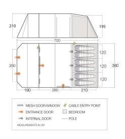 Vango Lismore 600XL Tunneltent - 5 Persoons - Groen -Buitensporten Verkoopwinkel 1900 1783 lismore 600xl package 1