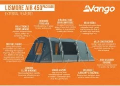 Vango Lismore Air 450 Opblaasbare Tunneltent - 4 Persoons - Groen -Buitensporten Verkoopwinkel 1900 1783 lismore air 450 package 3