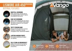 Vango Lismore Air 450 Opblaasbare Tunneltent - 4 Persoons - Groen -Buitensporten Verkoopwinkel 1900 1783 lismore air 450 package 4