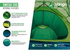 Vango Omega 350 Tunneltent - 3 Persoons - Groen -Buitensporten Verkoopwinkel 1900 1783 omega 350 6