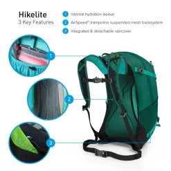 Osprey Hikelite Wandelrugzak - 32 Liter - Zwart -Buitensporten Verkoopwinkel osprey hikelite 26 features